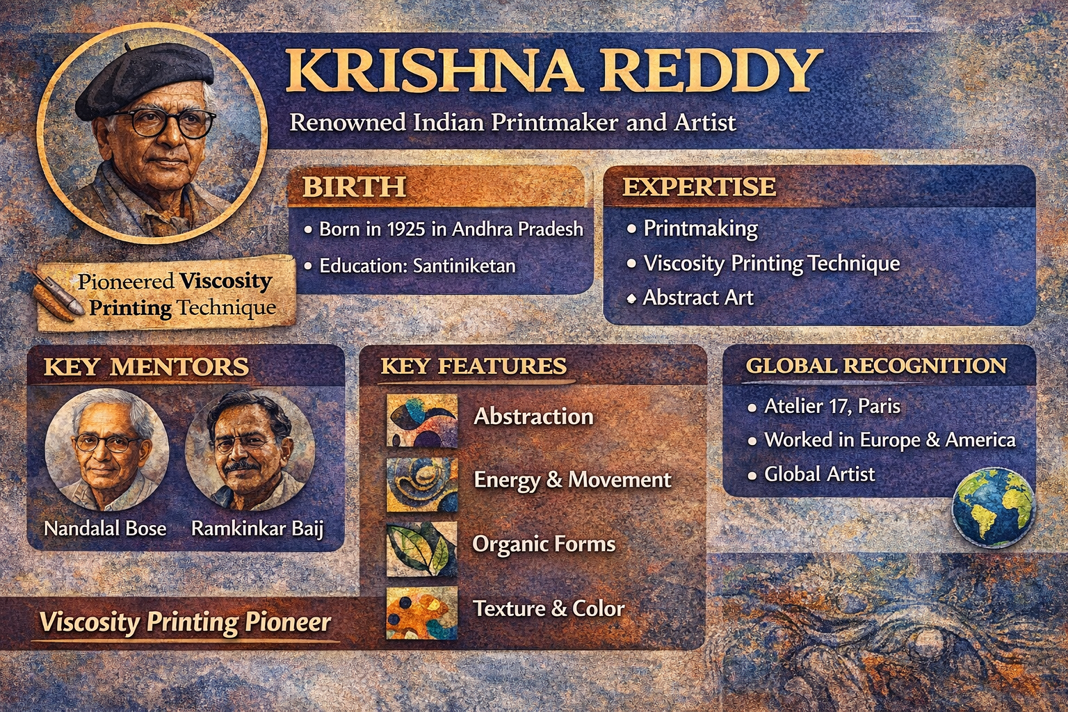 कृष्ण रेड्डी नोट्स जीवन, कला