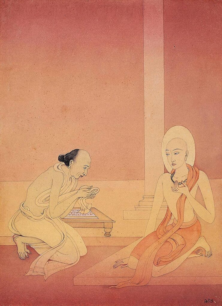 Kshitindranath Majumder - Shri Chaitanya and Basudeb - Medium Digital Print(Paper,13 x 18 inches