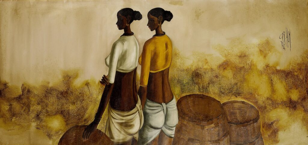 Two Girls with Baskets, 1982