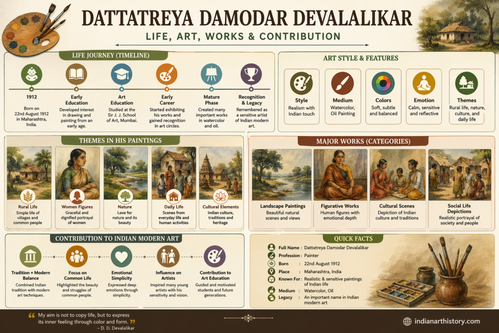 दत्तात्रेय दामोदर देवलालीकर जीवन परिचय, कला शैली, प्रमुख कृतियाँ और योगदान