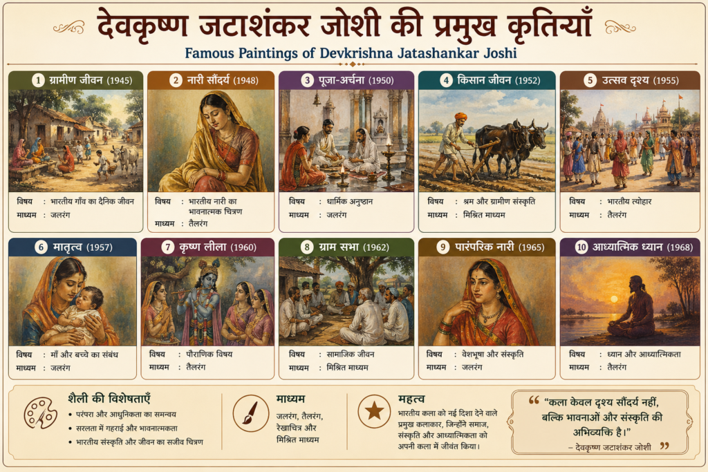 देवकृष्ण जटाशंकर जोशी की प्रमुख कृतियाँ