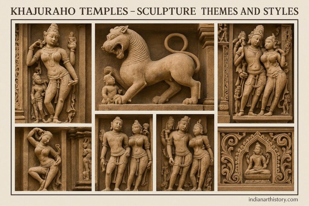 Khajuraho Temples - Sculpture - Themes and Styles