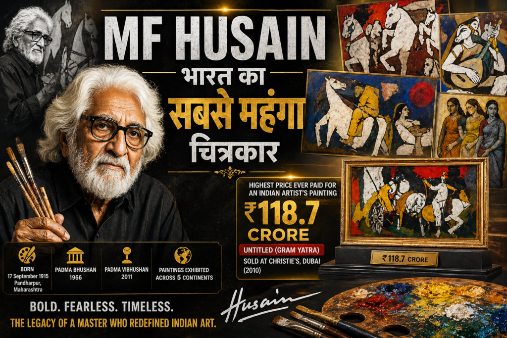 MF हुसैन — भारत का सबसे महंगा चित्रकार
