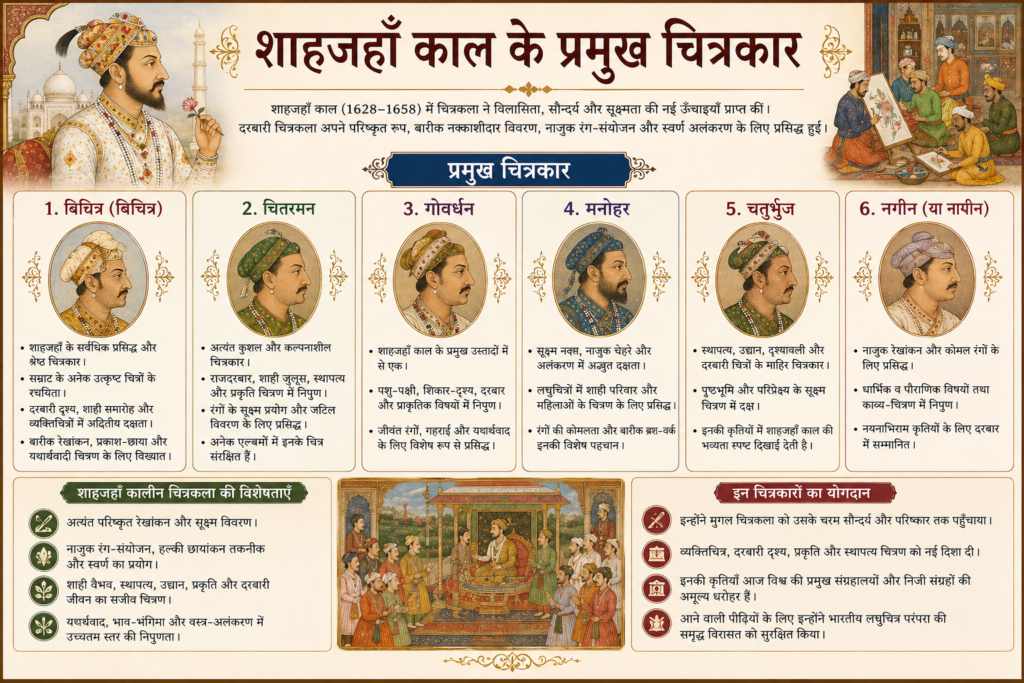 शाहजहाँ काल के प्रमुख चित्रकार