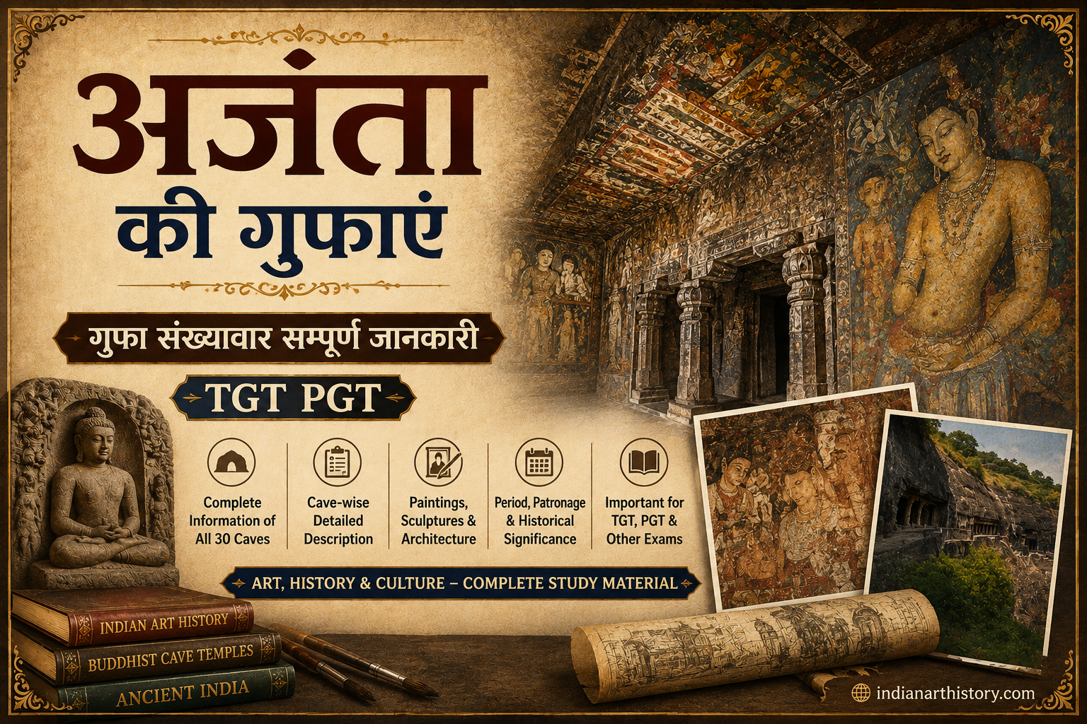 अजंता की गुफाएं — गुफा संख्यावार सम्पूर्ण जानकारी TGT PGT