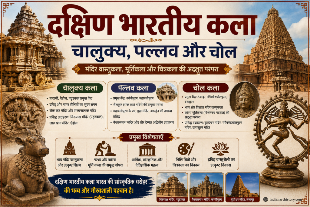 दक्षिण भारतीय कला — चालुक्य, पल्लव और चोल