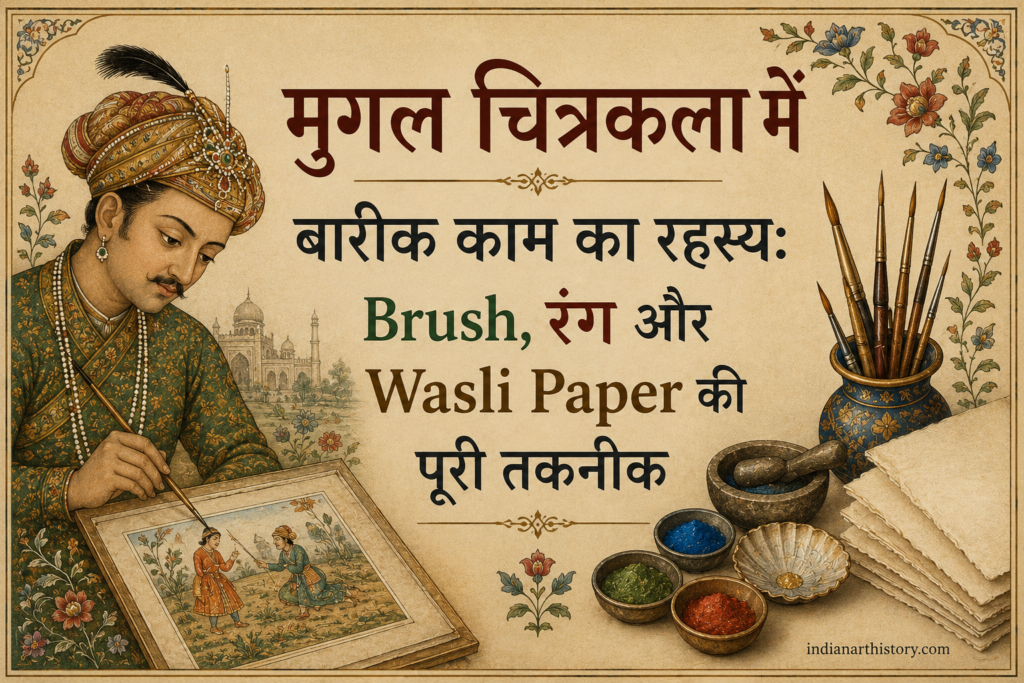 मुगल चित्रकला में बारीक काम का रहस्य Brush, रंग और Wasli Paper की पूरी तकनीक