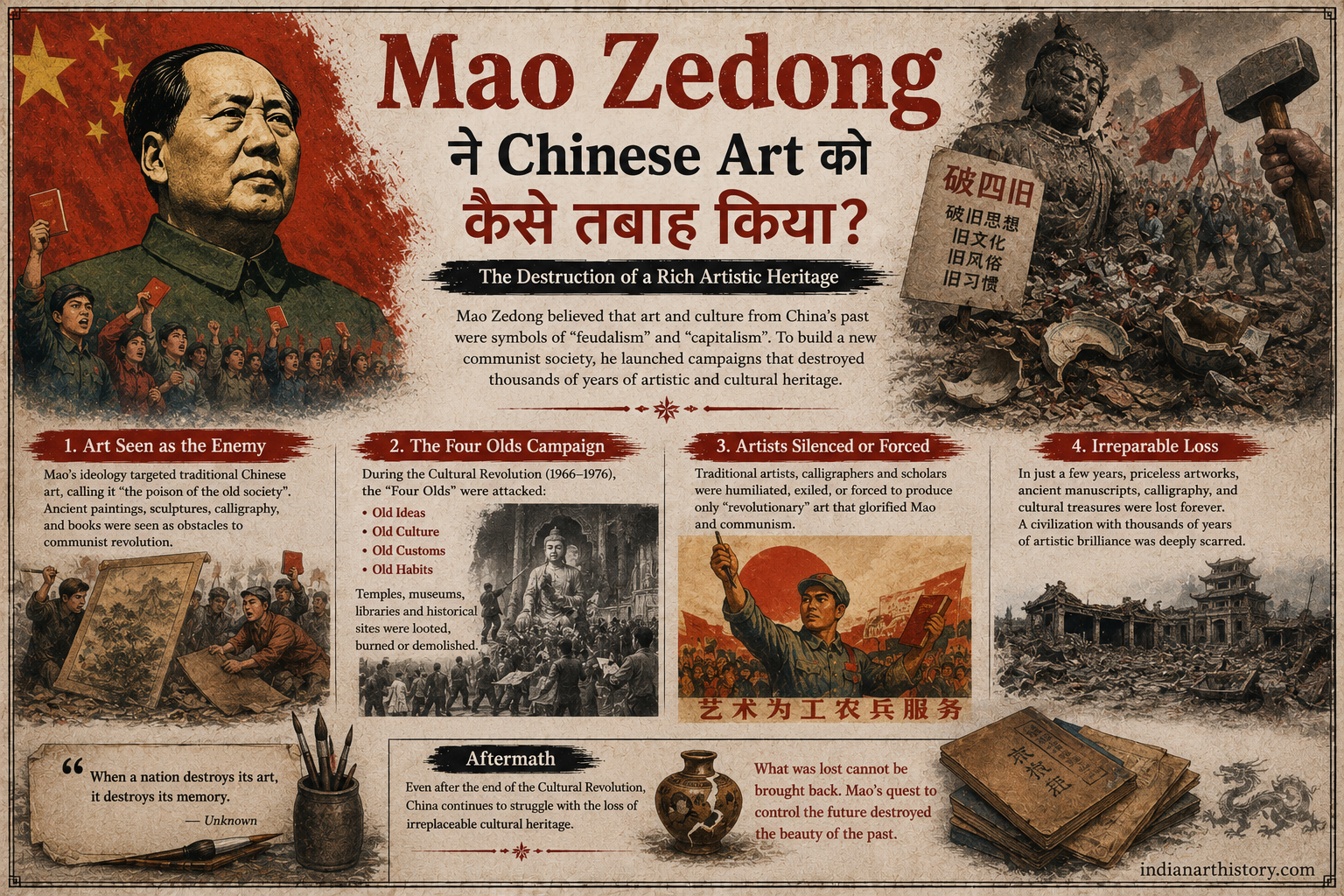 Mao Zedong ने Chinese Art को कैसे तबाह किया Cultural Revolution और कला का विनाश
