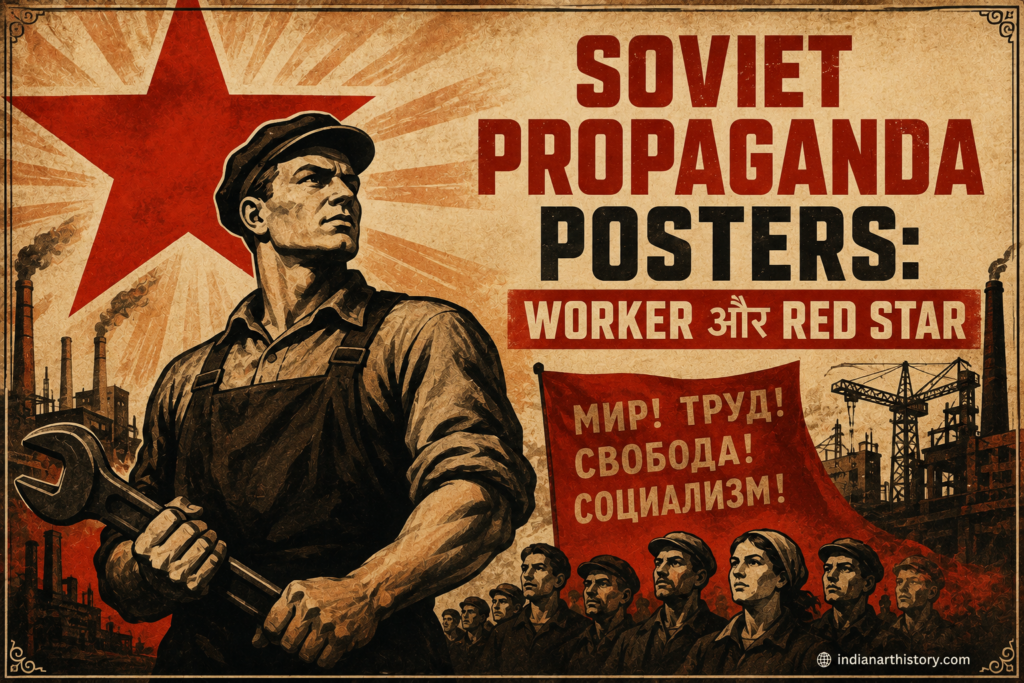 Soviet Propaganda Posters Worker और Red Star