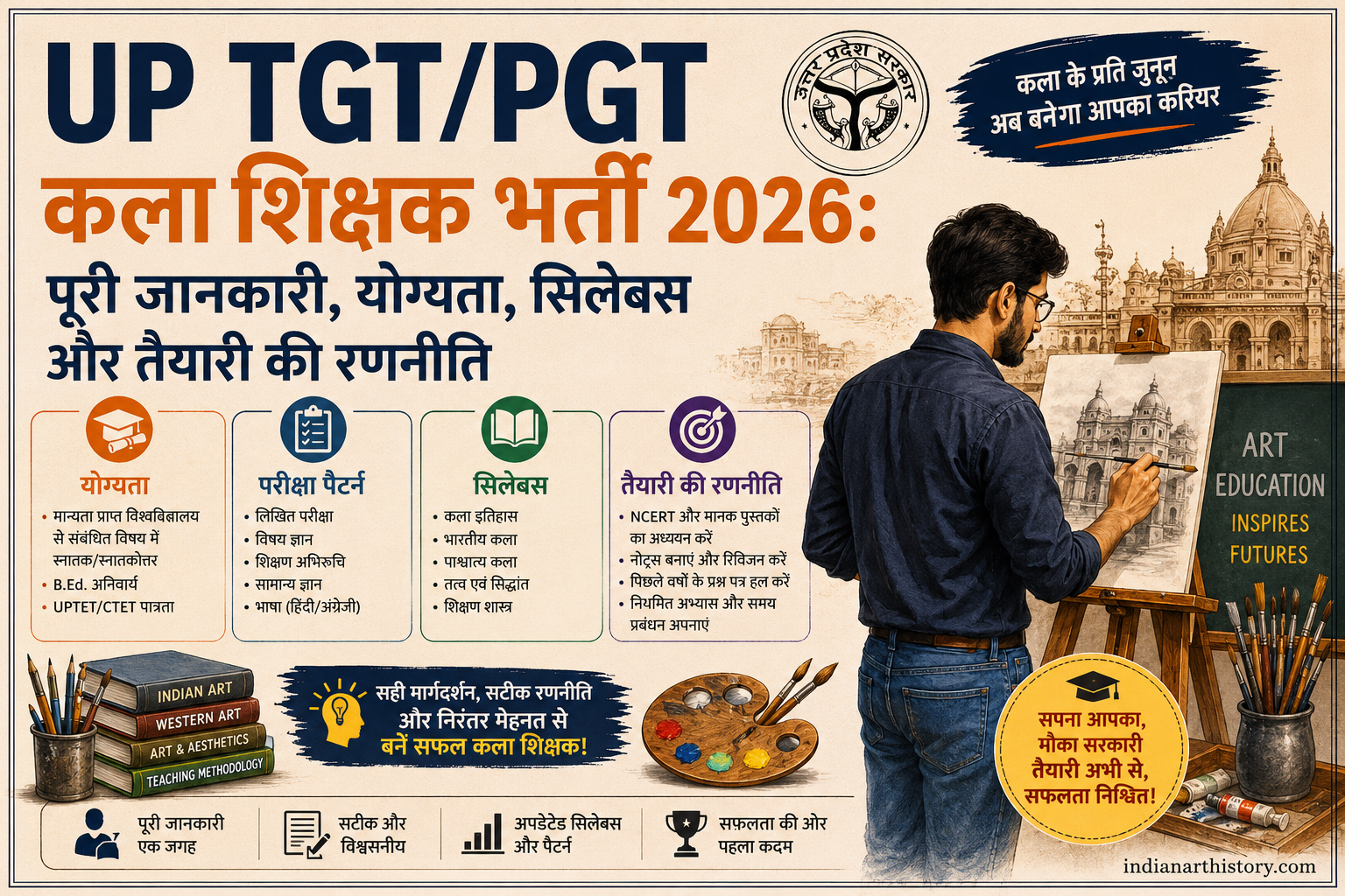 UP TGTPGT कला शिक्षक भर्ती 2026 पूरी जानकारी, योग्यता, सिलेबस और तैयारी की रणनीति