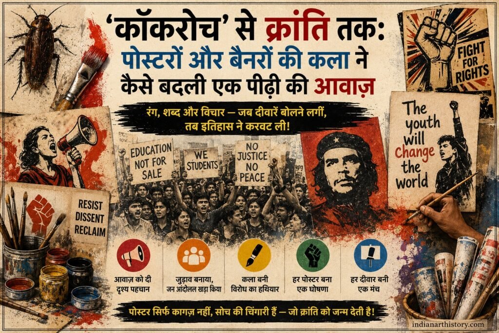 'कॉकरोच' से क्रांति तक: पोस्टरों और बैनरों की कला ने कैसे बदली एक पीढ़ी की आवाज़